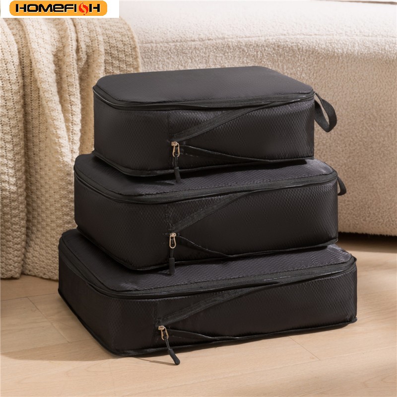 Travel Packing Cube - HOMEFISH 3'lü Set Seyahat Sıkıştırılabilir Paketleme