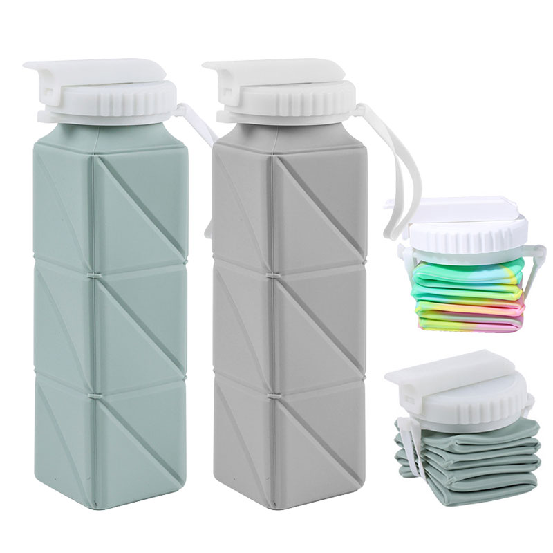 Water Bottle Collapsible - 620ml katlanabilir su şişesi pipetli bardak