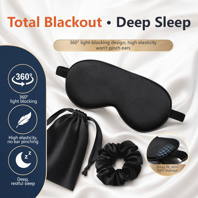 Travel Packing Accessories - İpek Göz Maskesi 3 Parça Set
