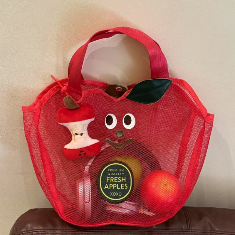 Travel Accessories Toiletry Bag - Sevimli Elma Örgü Çanta Niş Meyve