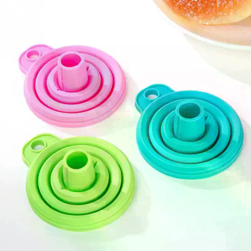 Water Bottle Collapsible - 10 Parçalı Silikon Katlanabilir Huni Seti,
