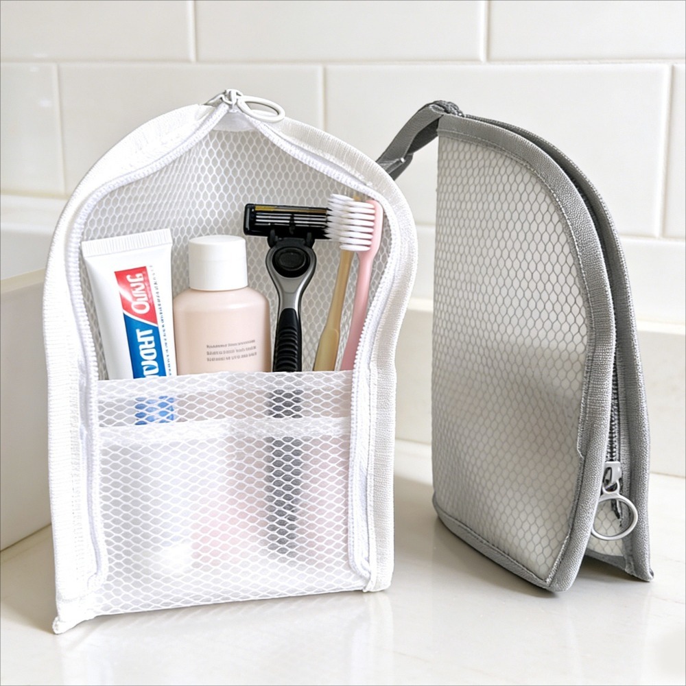 Travel Packing Accessories - Fileli Tuvalet Çantası Nefes Alabilen Hızlı