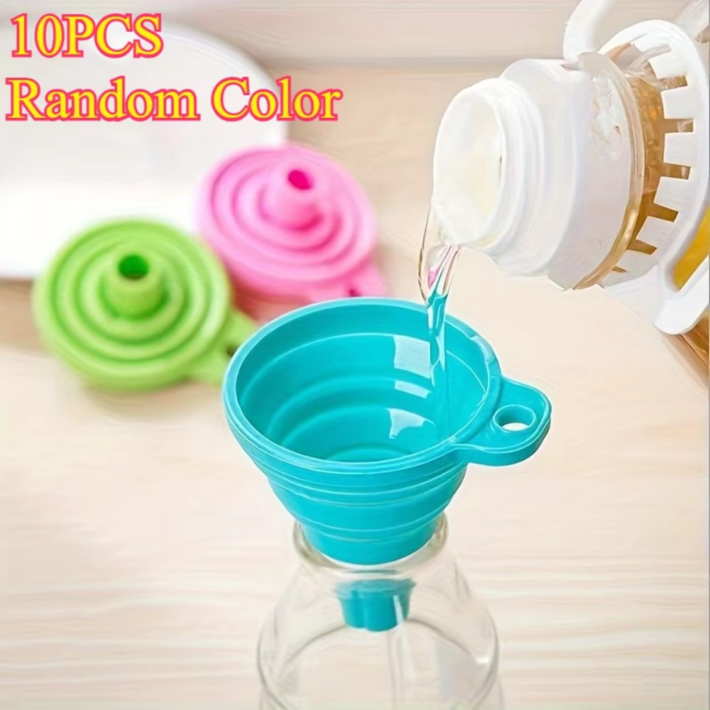 Water Bottle Collapsible - 10 adet Katlanabilir Silikon Mutfak Hunisi