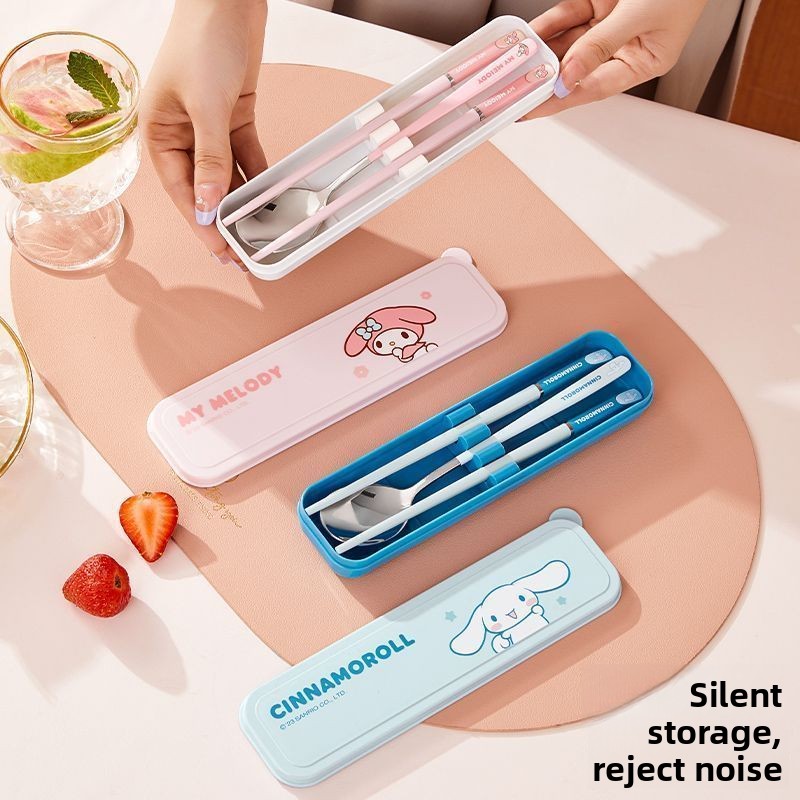 Travel Accessories Japan - Sevimli Karikatür Kawaii Kafatası Yaylı Taşınabilir