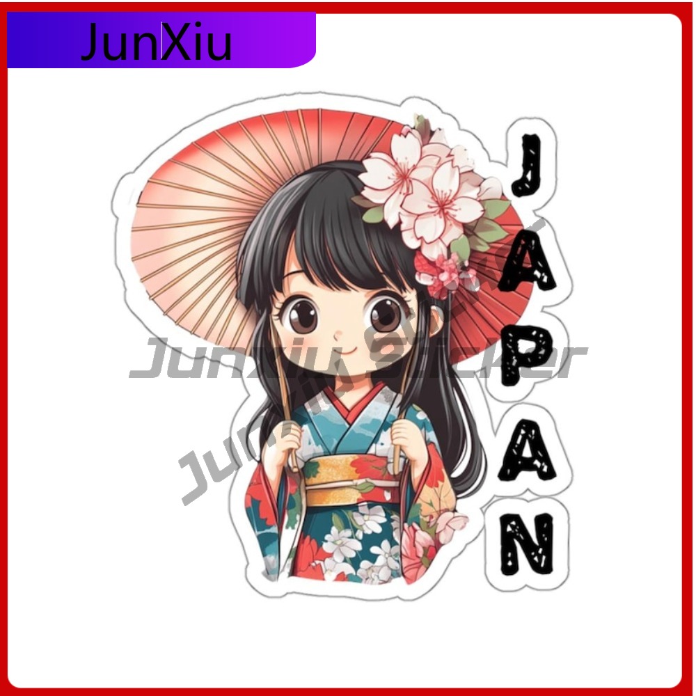 Travel Accessories Japan - Japonya Seyahat Çıkartmaları Asya Japon Kız