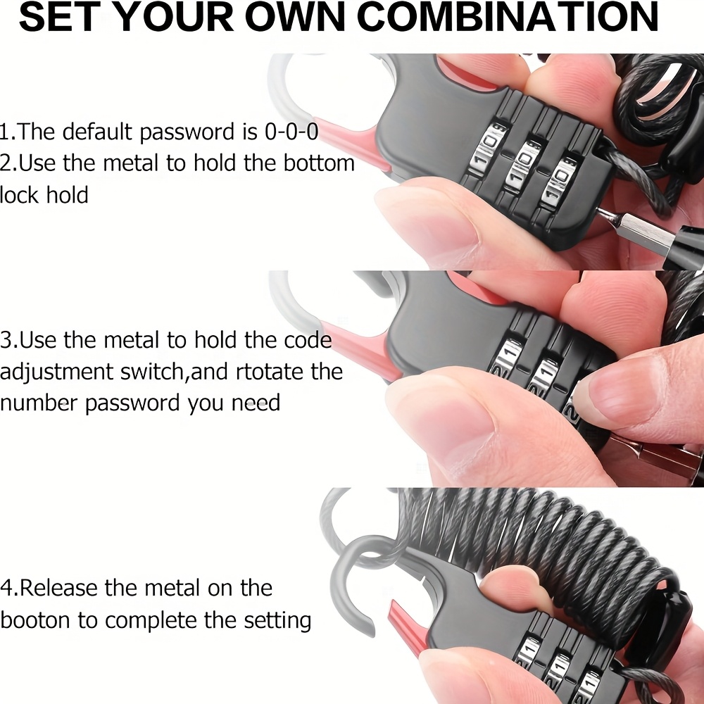 3 Haneli Şifreli Kilit, Geri Ç - Cable Lock Combination incelemesi ve fiyatı